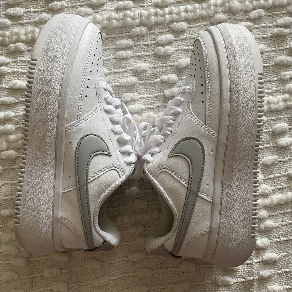 Nike Women's White and Gray platform Sneakers